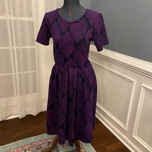 LulaRoe unicorn find- leaf dress with pockets SzL